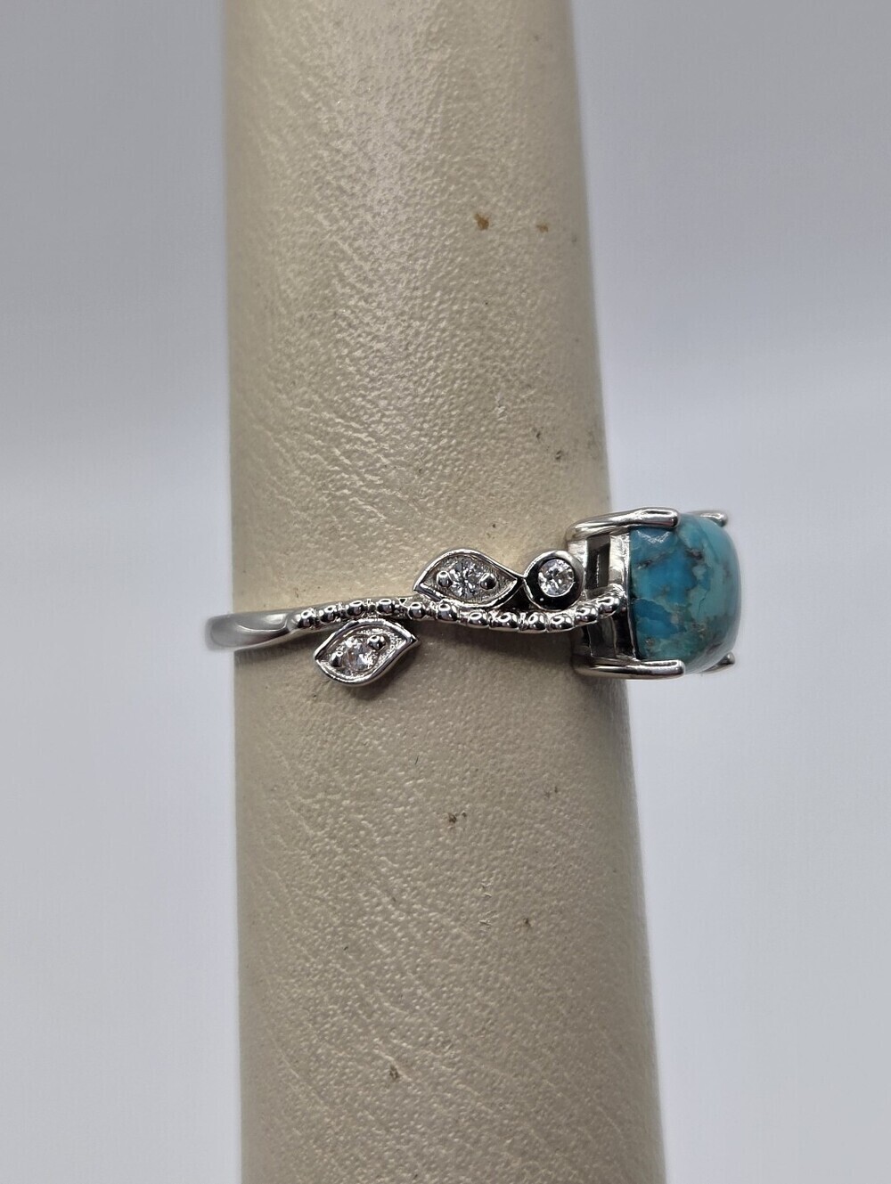 925 Sterling Silver Turquoise Ring Size 7 Blue Statement Boho New Jewelry - Picture 3 of 8